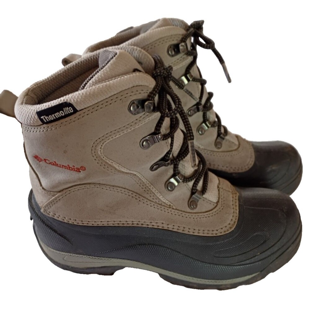 Columbia Cascadian  Thermolite Waterproof Black Snow Boots Womens Sz 8
